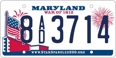 MD license plate 8AD3714