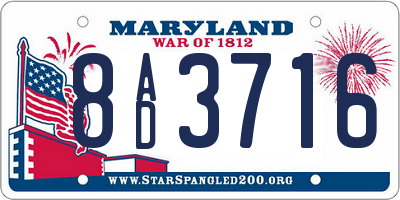 MD license plate 8AD3716