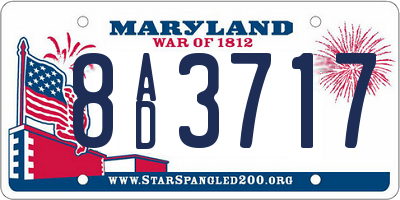 MD license plate 8AD3717