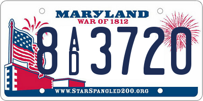 MD license plate 8AD3720