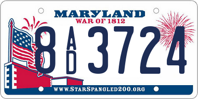 MD license plate 8AD3724