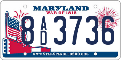 MD license plate 8AD3736