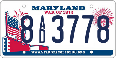 MD license plate 8AD3778