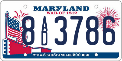 MD license plate 8AD3786