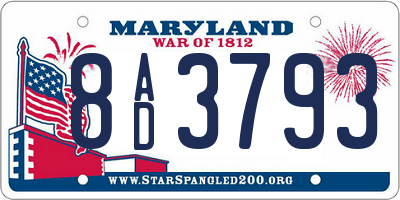 MD license plate 8AD3793