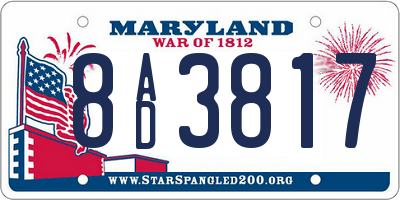MD license plate 8AD3817