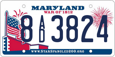 MD license plate 8AD3824