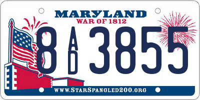 MD license plate 8AD3855