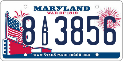MD license plate 8AD3856