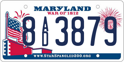 MD license plate 8AD3879