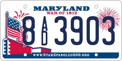 MD license plate 8AD3903