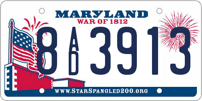 MD license plate 8AD3913