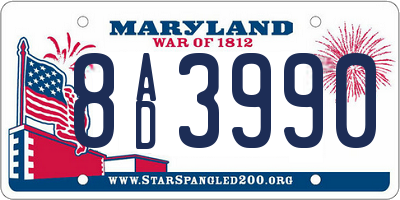 MD license plate 8AD3990