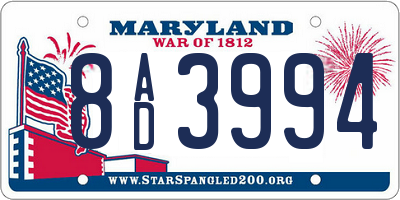 MD license plate 8AD3994
