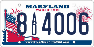 MD license plate 8AD4006