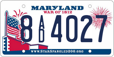 MD license plate 8AD4027