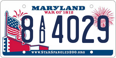 MD license plate 8AD4029