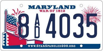 MD license plate 8AD4035