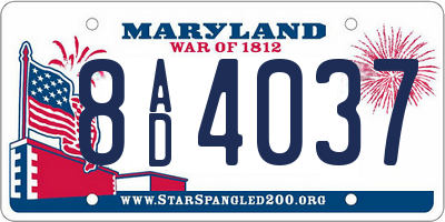 MD license plate 8AD4037