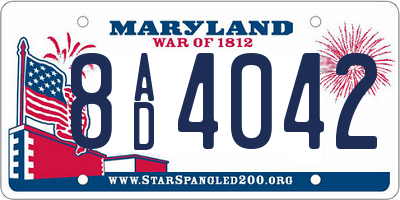 MD license plate 8AD4042