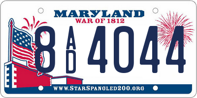 MD license plate 8AD4044