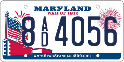 MD license plate 8AD4056