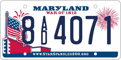 MD license plate 8AD4071