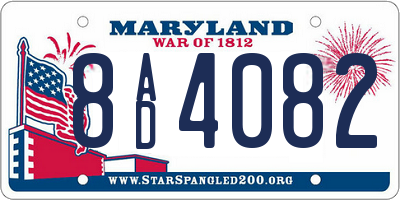MD license plate 8AD4082