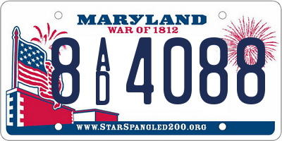 MD license plate 8AD4088