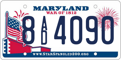 MD license plate 8AD4090