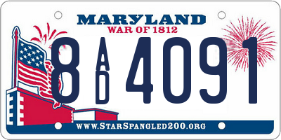 MD license plate 8AD4091