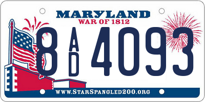 MD license plate 8AD4093