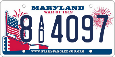 MD license plate 8AD4097