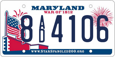 MD license plate 8AD4106