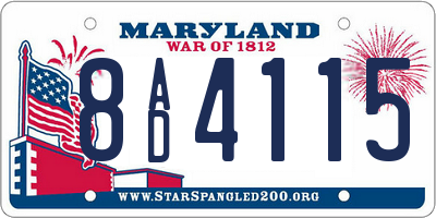 MD license plate 8AD4115