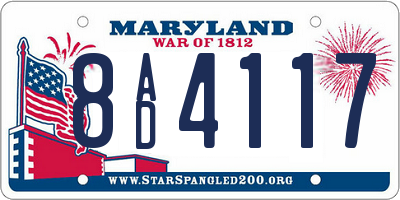 MD license plate 8AD4117