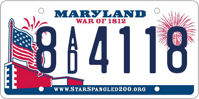 MD license plate 8AD4118