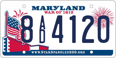 MD license plate 8AD4120