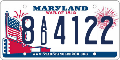 MD license plate 8AD4122