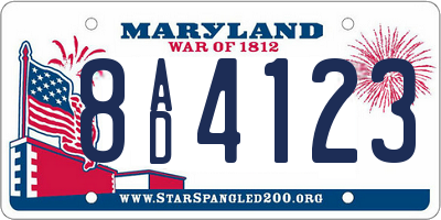 MD license plate 8AD4123