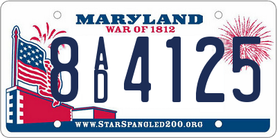 MD license plate 8AD4125