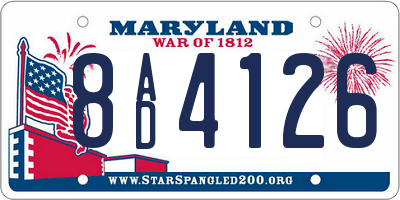 MD license plate 8AD4126