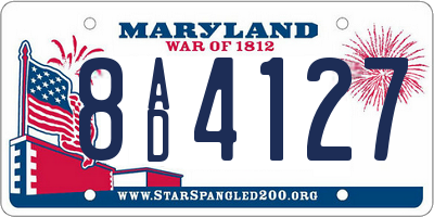 MD license plate 8AD4127
