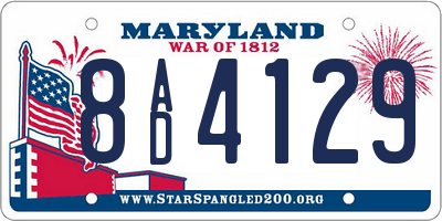 MD license plate 8AD4129