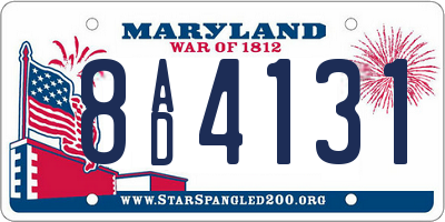 MD license plate 8AD4131