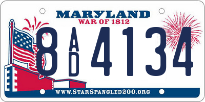 MD license plate 8AD4134