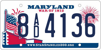 MD license plate 8AD4136