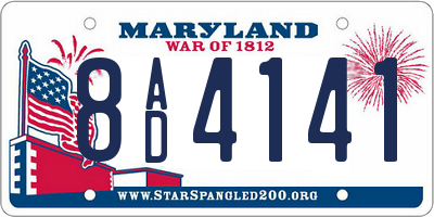 MD license plate 8AD4141