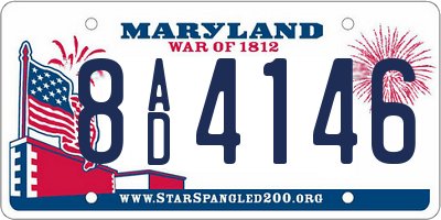 MD license plate 8AD4146