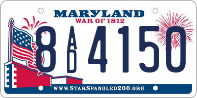 MD license plate 8AD4150